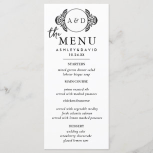 Menu Plano Placas de Menu de Mesa de Casamento Ele