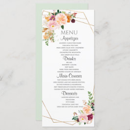 Menu Plano Rosas Blush E Burgundy.