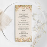 Menu Plano Simples De Casamento De Sobretudo Da Ru<br><div class="desc">Este simples design de menu plano de queda de bege russo apresenta uma paleta de beige e ouro neutra em eterno, com delicadamente cintilantes ornamentos coloridos de ramos de ouros e adoráveis florais de outono com folhas suavemente caídas em vermelho, cobre, rosa poeirento, laranja queimada, terracota, e a cor da...</div>