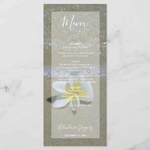 Menu Plumeria Frangipani Sobre Casamento De Areia 