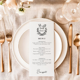 Menu Pombas Minimalistas Modernas Casamento de Letra El