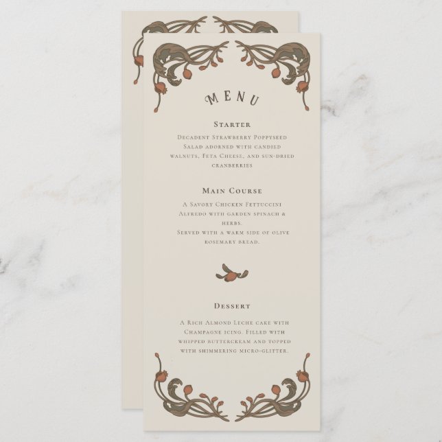 Menu Pomegranato Vintage (Frente/Verso)