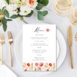 Menu Pormenores do Casamento do Pastel Pink Boho Wildfl<br><div class="desc">Para mais personalização,  clique em "Personalizar este modelo" e,  em seguida,  em "Editar usando a Ferramenta Design". Na moda fácil de usar modelos de casamento,  mais itens disponíveis na loja (convites,  rsvp,  cartas de agradecimento,  papelaria e decoração). Se precisar de ajuda ou itens correspondentes,  entre em contato comigo.</div>