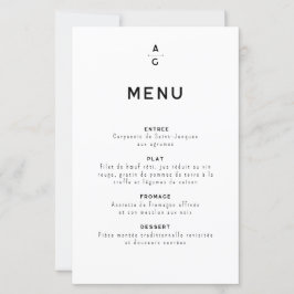 Menu pour mariage "Lettrus"