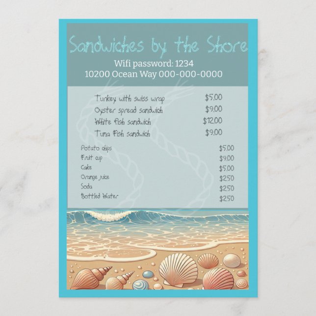 Menu Praia Plana (Frente)