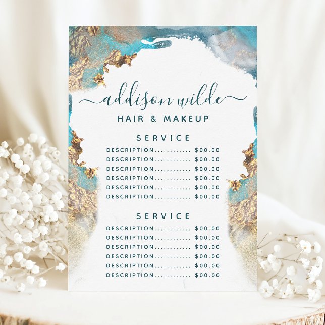 Menu Preço Do Serviço De Tinta Líquida De Arte Moderna  (Criador carregado)