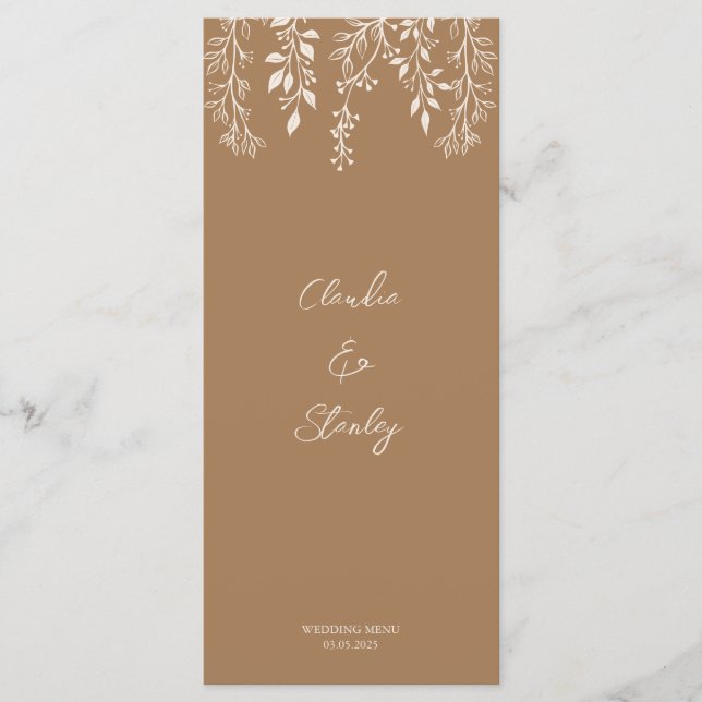 Menu Prendendo Florais Foliage Aquecimento Romântico Bo (Frente)