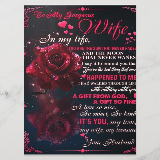 Menu Presente Carta Para Minha Esposa, Presente De Casa (Frente)