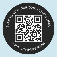 Menu Preto com Autocolantes de Código QR Rodar par