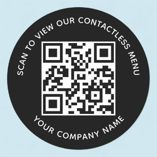 Menu Preto com Autocolantes de Código QR Rodar par