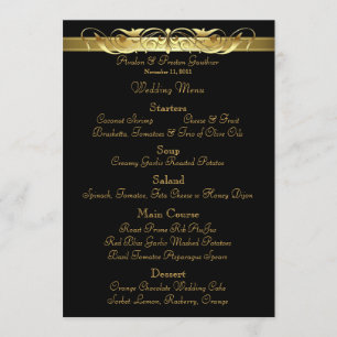 Menu preto do casamento da grã-duquesa rolo