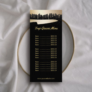 Menu preto do restaurante da restauração do