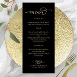 Menu Preto Dourado para Caligrafia Elegante<br><div class="desc">Menu Preto Dourado para Caligrafia Elegante</div>