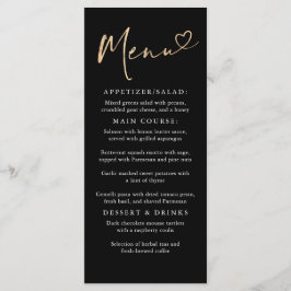 Menu Preto e Dourado Minimalista Moderno