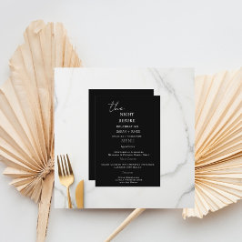 Menu Preto Moderno Na Noite Antes Do Janto De Ensaio