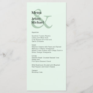 Menu preto simples, moderno e verde-claro