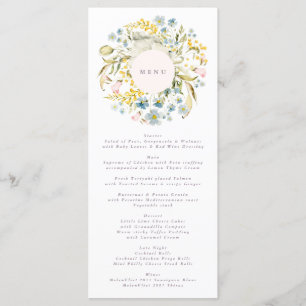 Menu Primavera Boho Wildflower Pampas Wedding
