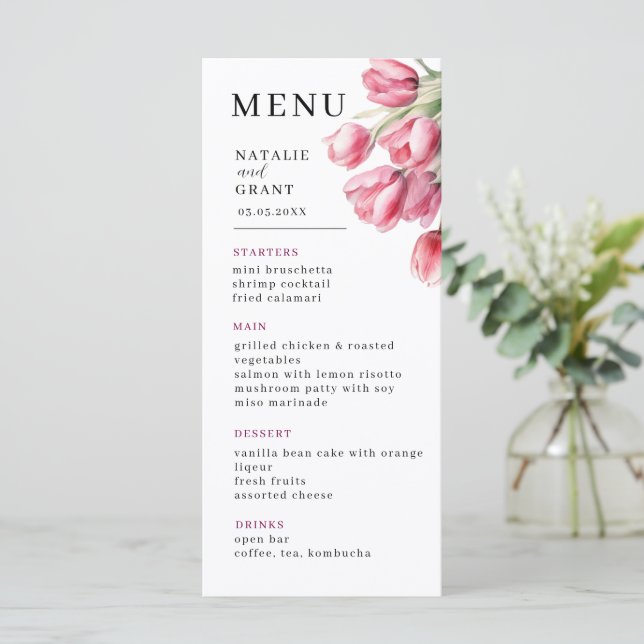 Menu Primavera Tulip Wedding (Em pé/Frente)