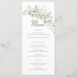 Menu Primavera Wildflower Blue Green Weding