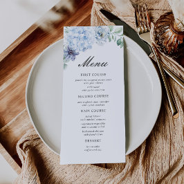 Menu Primeira Comunhão Azul Desbotado Floral