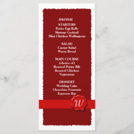 Menu / Programa de Casamento de Parede de Cera
