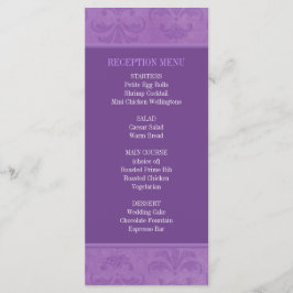 Menu / Programa do Casamento tema damasco Lilado
