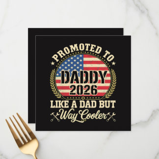 Menu Promovido a Papai 2026 Bandeira Americana Engraçad