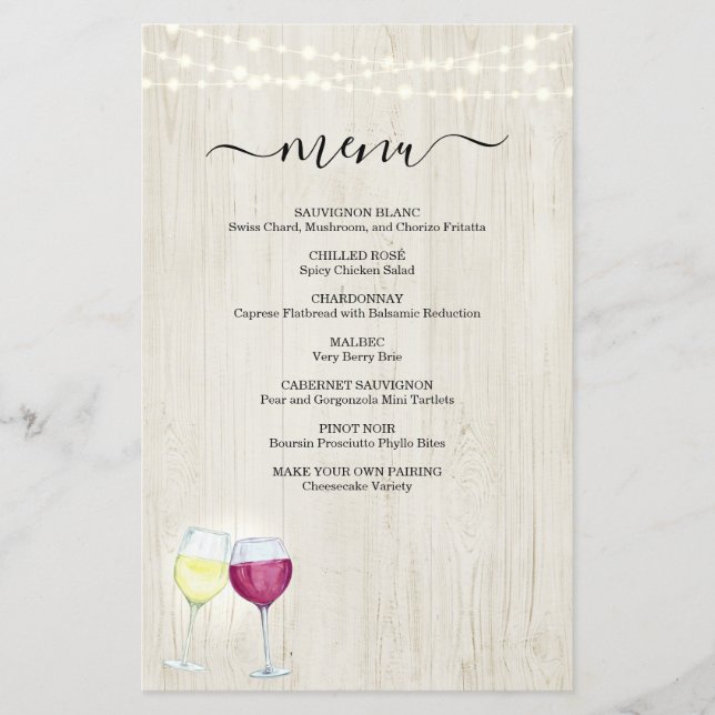 Menu Provando do Vinho (Frente)