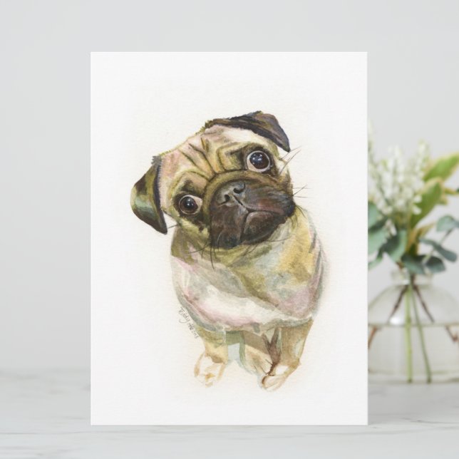 Menu Pug Face Art Impressão | Cachorro de Cueca (Em pé/Frente)