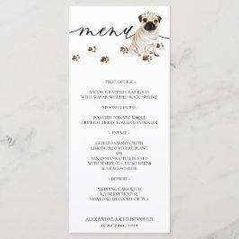 Menu Pug filhote Festa de casamento