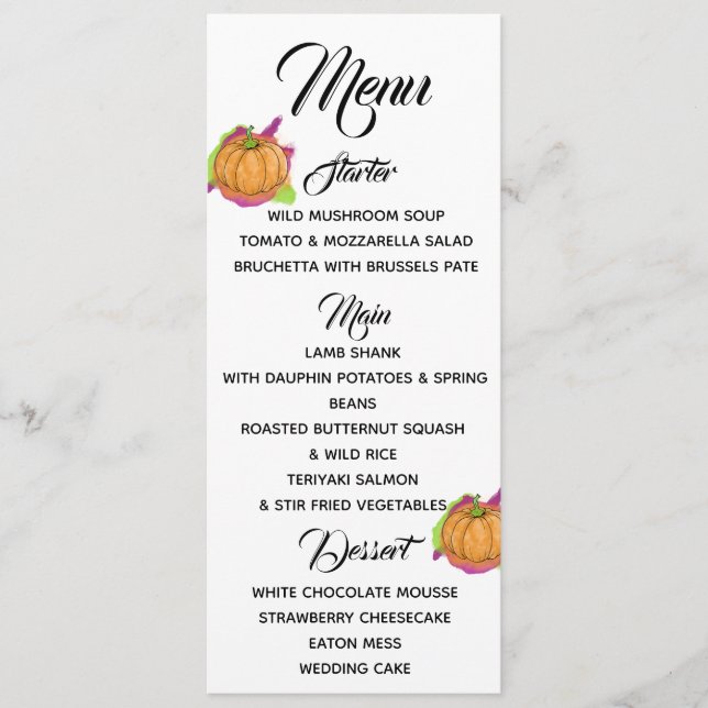 Menu Pumpkin (Frente)