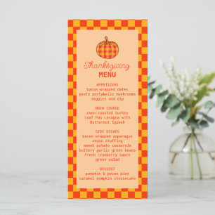 Menu Pumpkin de Xadrez de Groovy Retro Verificado no Aç