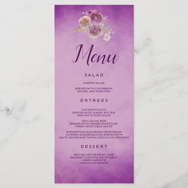 Menu Purple Floral (Frente)