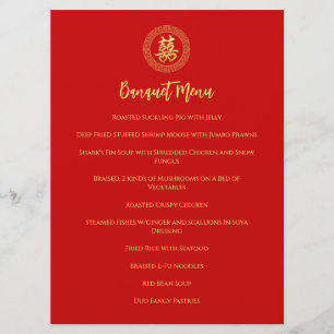 Menu Quadrícula de círculo dupla felicidade chinesa cas