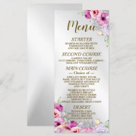 Menu Quadro de Ouro Floral Cor-de-Rosa Cor-de-festa de 