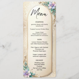Menu Quadro Floral Decorativo com Pérolas
