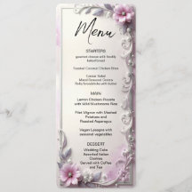 Menu Quadro Floral Rosa