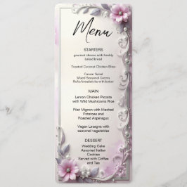 Menu Quadro Floral Rosa