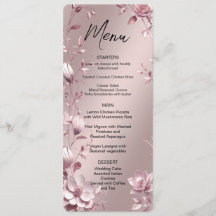 Menu Quadro Floral Rosa Delicado