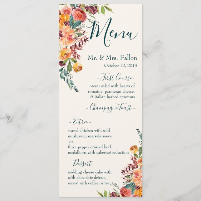 Menu Queda no amor (Frente)