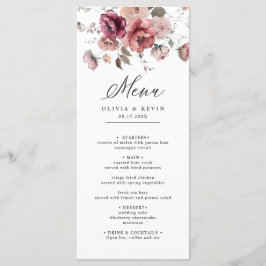 Menu Queda Terracotta Burgundy Terthy Casamento Floral 