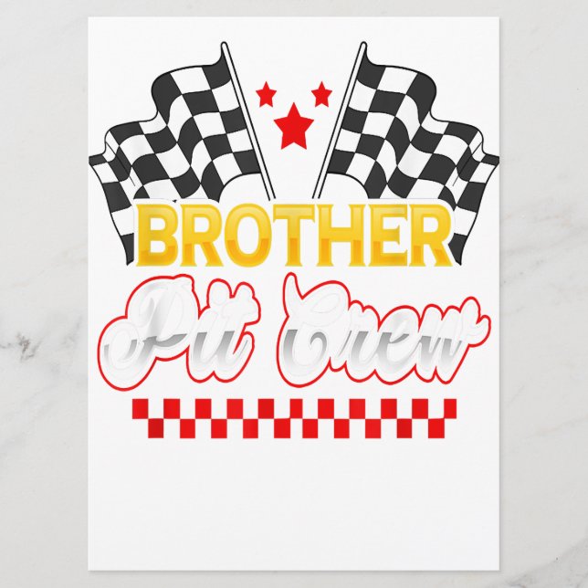 Menu Race Car Birthday Party Racing Family Brother Gift (Frente)