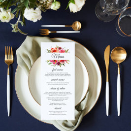 Menu Radiant Romance Floral Wedding