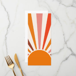 Menu Raios do Sol Retrospectivo Laranja Vermelho Amarel