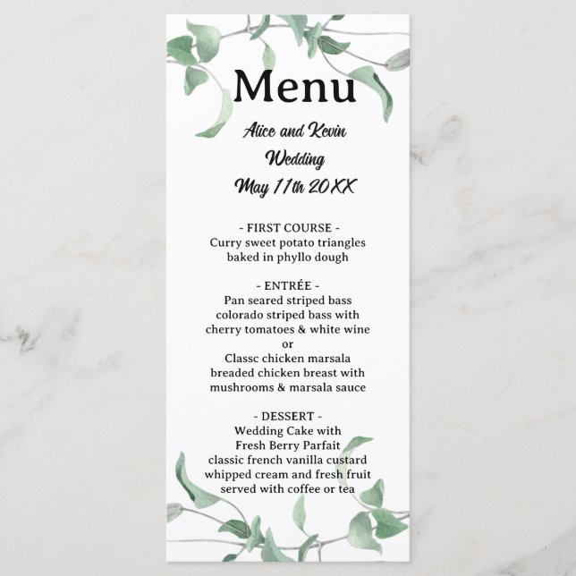 Menu Ramificação violeta elegante (Frente)