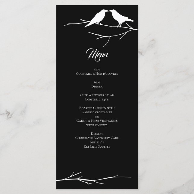 Menu Ravens Gothic Wedding (Frente)