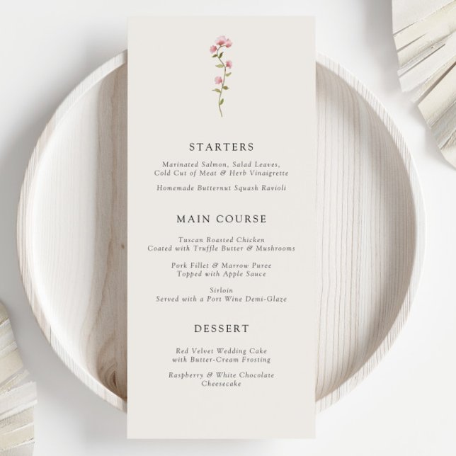Menu Recepção Botânica Elegante Jantar de Flores Silves (Criador carregado)