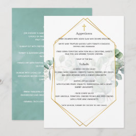 Menu Recepção de Batismo Geométrico de Eucalipto em Aqu