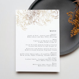 Menu Recepção de casamento Botânica branca Elegante des