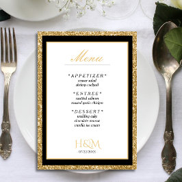 Menu Recepção de casamento branca e Dourada do Janto de
